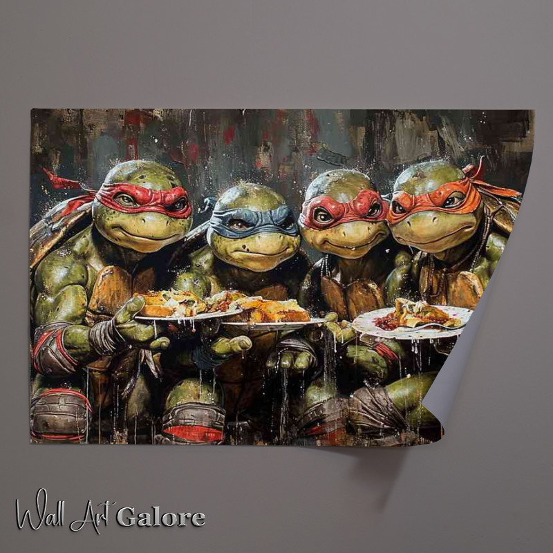 Buy Unframed Poster : (Turtlrs having a family dinner)