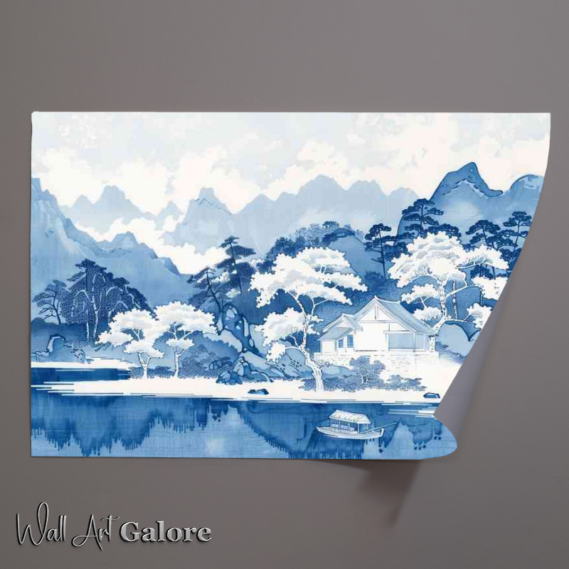 Buy Unframed Poster : (Bule landscape lake with trees)