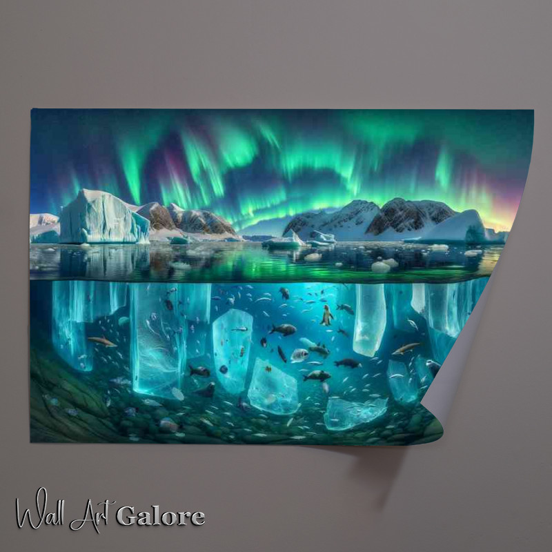 Buy Unframed Poster : (Arctic scene where the icebergs are transparent)