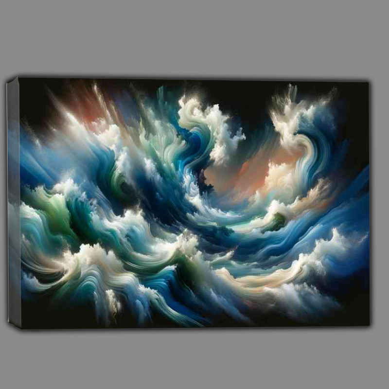 Buy Canvas : (Essence of ocean waves in an abstract style)