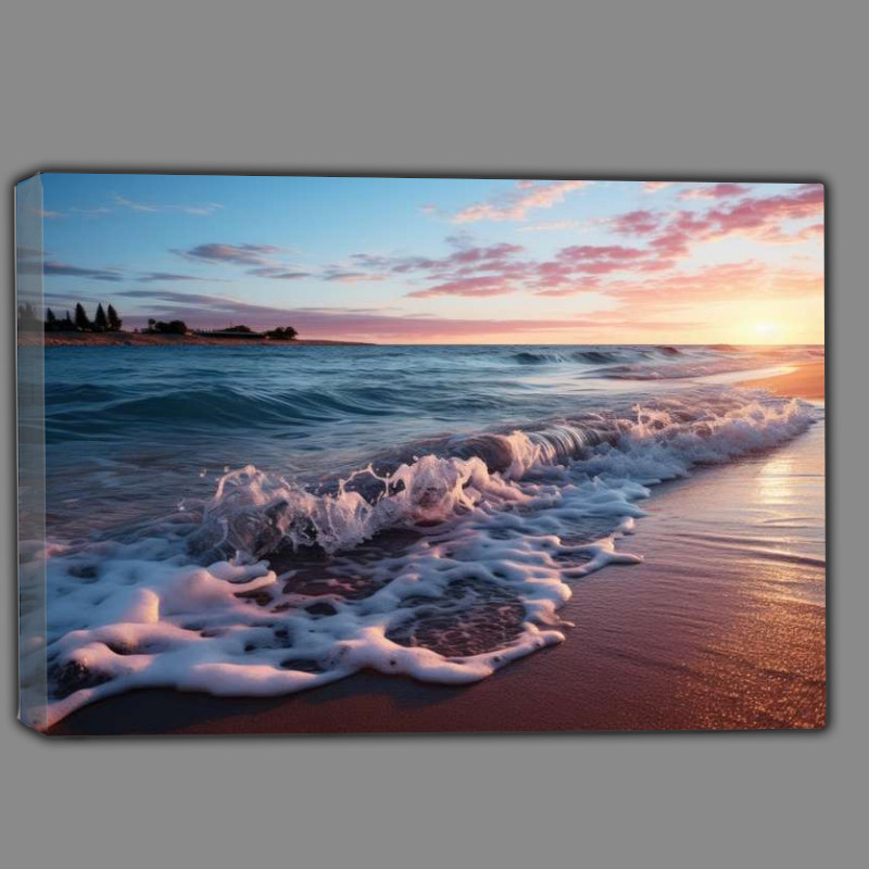 Buy Canvas : (Ocean rolling on the sand beech)