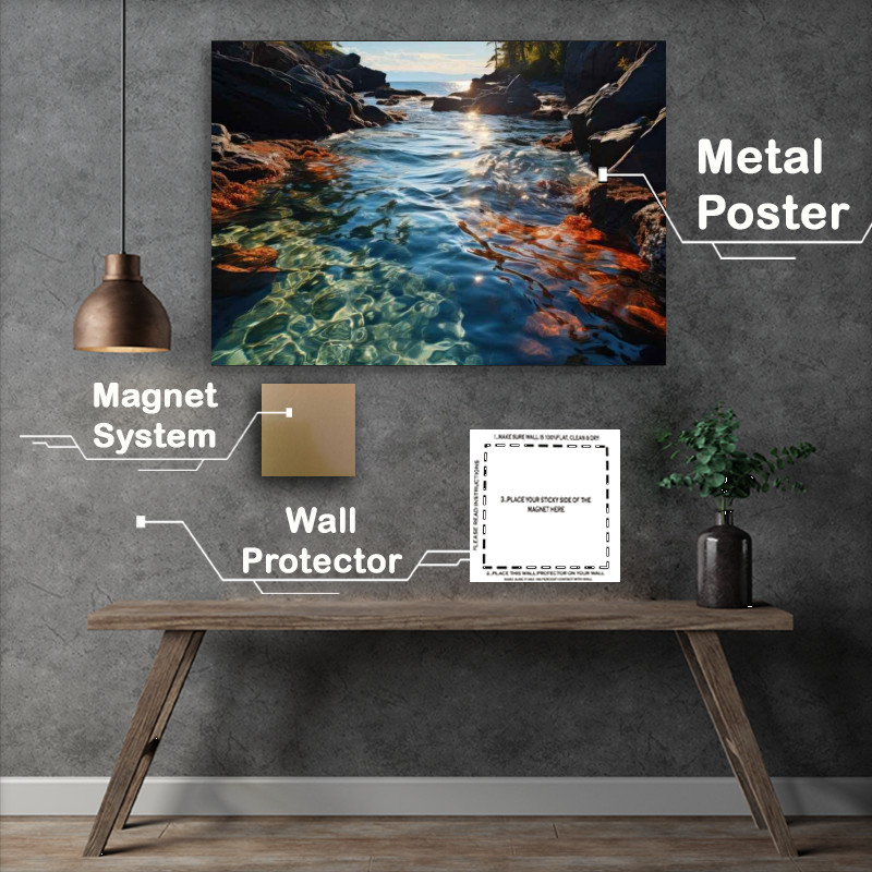Buy Metal Poster : (Ocean tide coming in to the lakes)