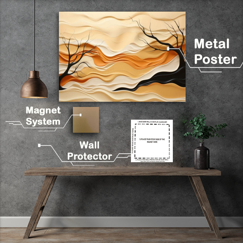 Buy Metal Poster : (Abstract style of a pair Trees)