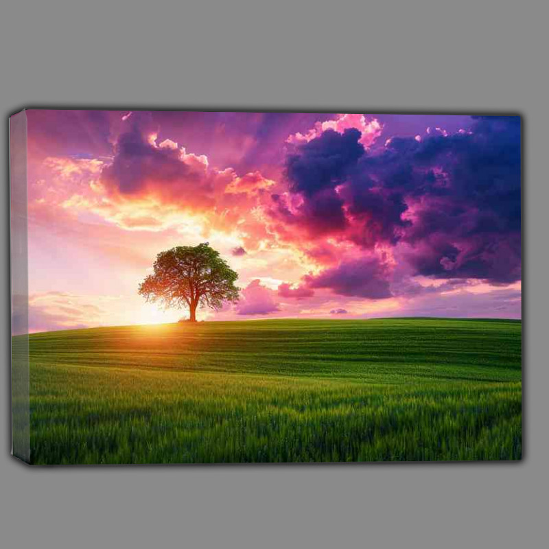 Buy Canvas : (Green field with a lush sky)