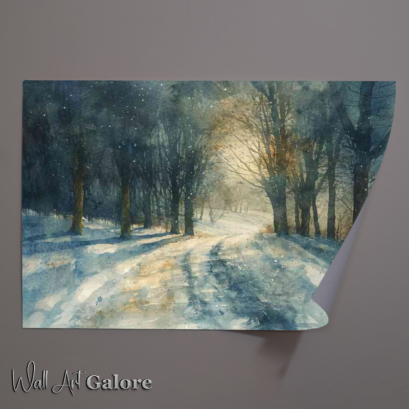 Buy Unframed Poster : (Painting in winter in the woods)