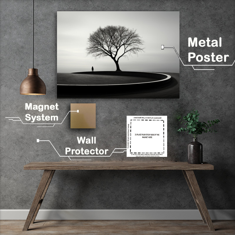 Buy Metal Poster : (Serenity Tree black and white)