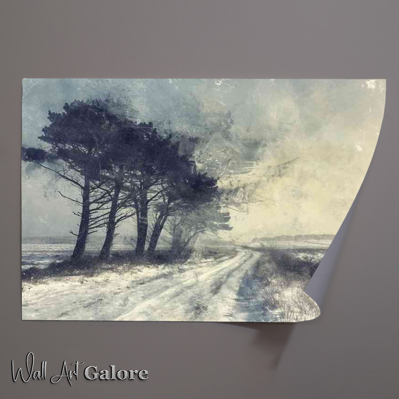 Buy Unframed Poster : (Watercolour bleak landscape in winter)