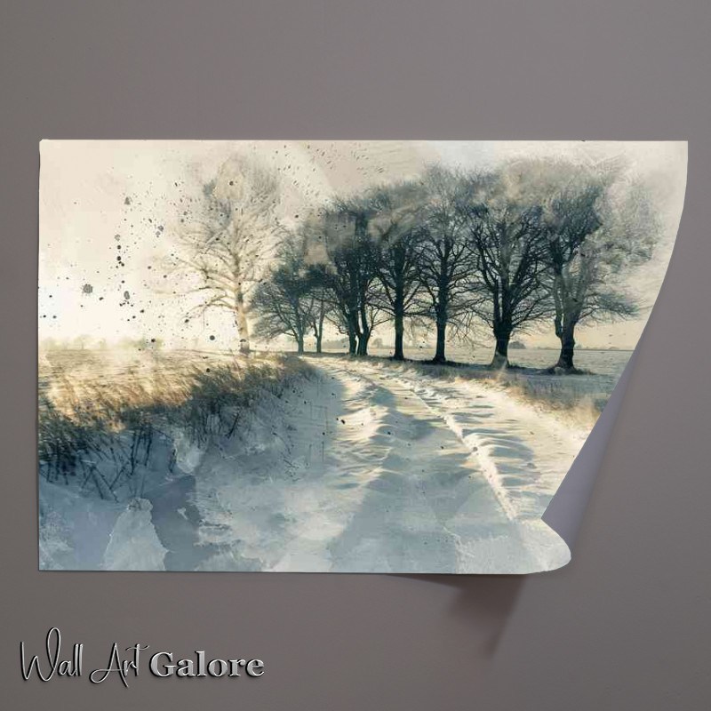 Buy Unframed Poster : (Watercolour snow on the country road)