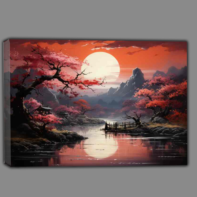 Buy Canvas : (Japans Cherry Blossom Waterfronts)