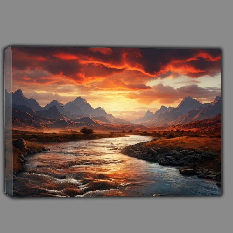 Buy Canvas : (River flowing through the continents)