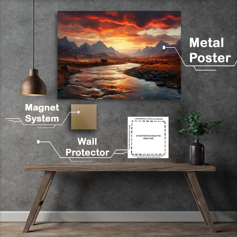 Buy Metal Poster : (River flowing through the continents)