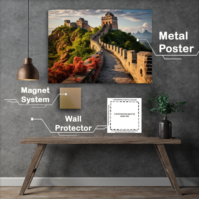 Buy Metal Poster : (Autumn colours on the Great Wall Of China)