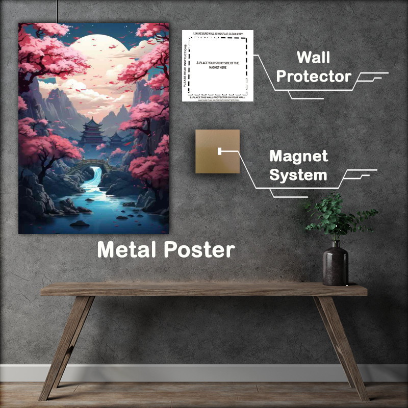 Buy Metal Poster : (A Journey Through Japans Cherry Blossom Valleys)