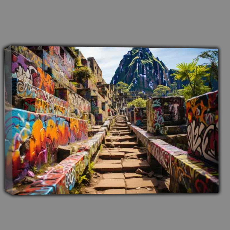 Buy Canvas : (Machu Picchu mixed with street art)