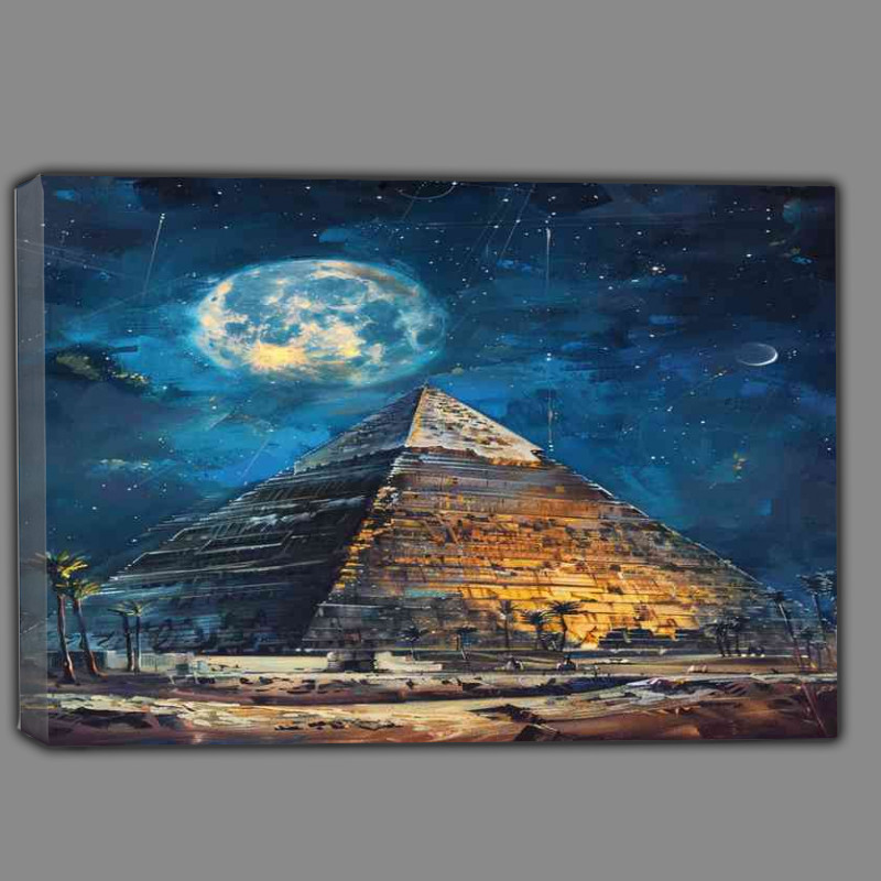 Buy Canvas : (The pyramid at night deep blue sky)