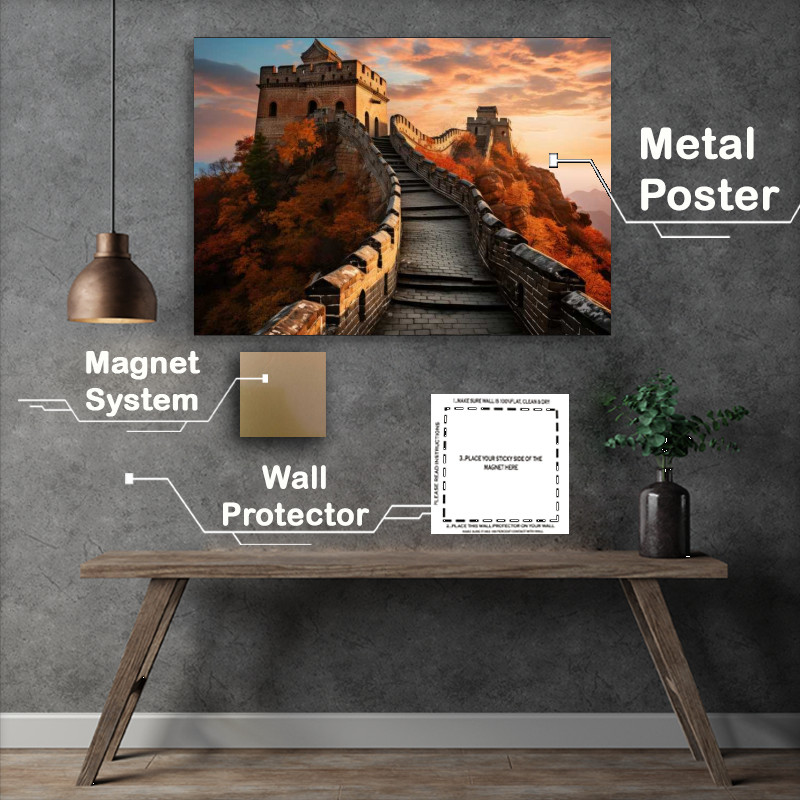 Buy Metal Poster : (Wall of China defence towers)