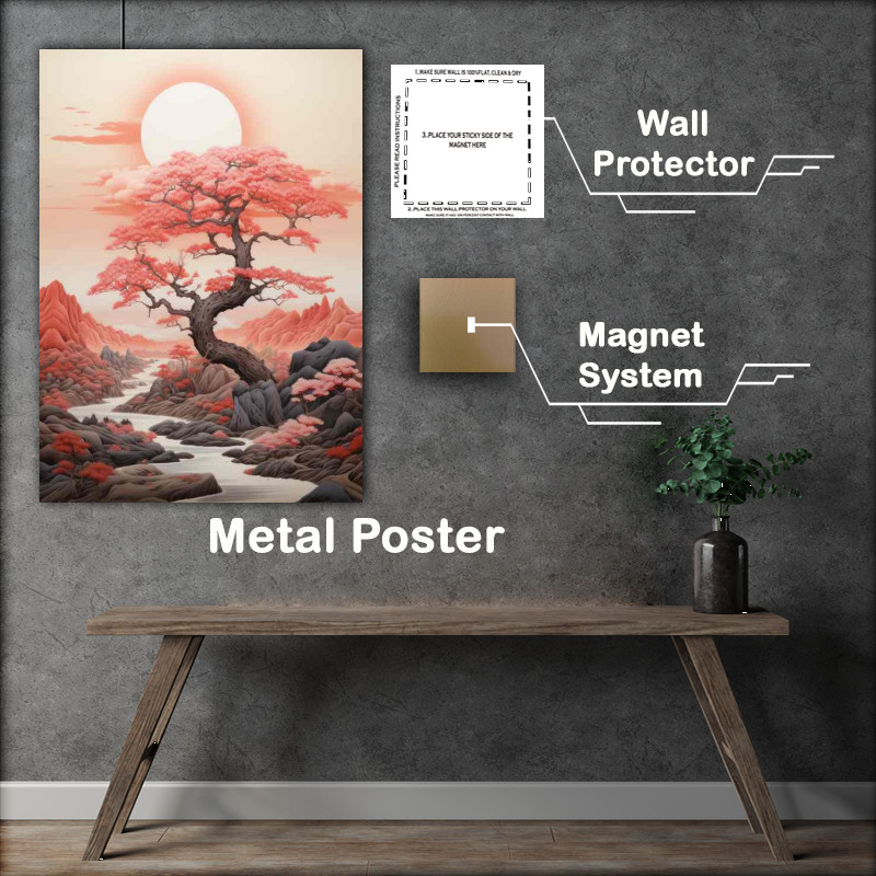 Buy Metal Poster : (Beneath the Cherry Blossoms Japans Mountainous Beauty)