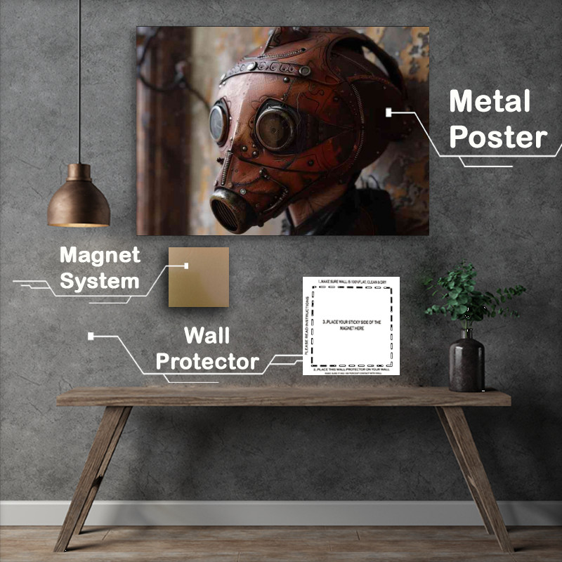 Buy Metal Poster : (The mask of the doll and a mullet on the wall)