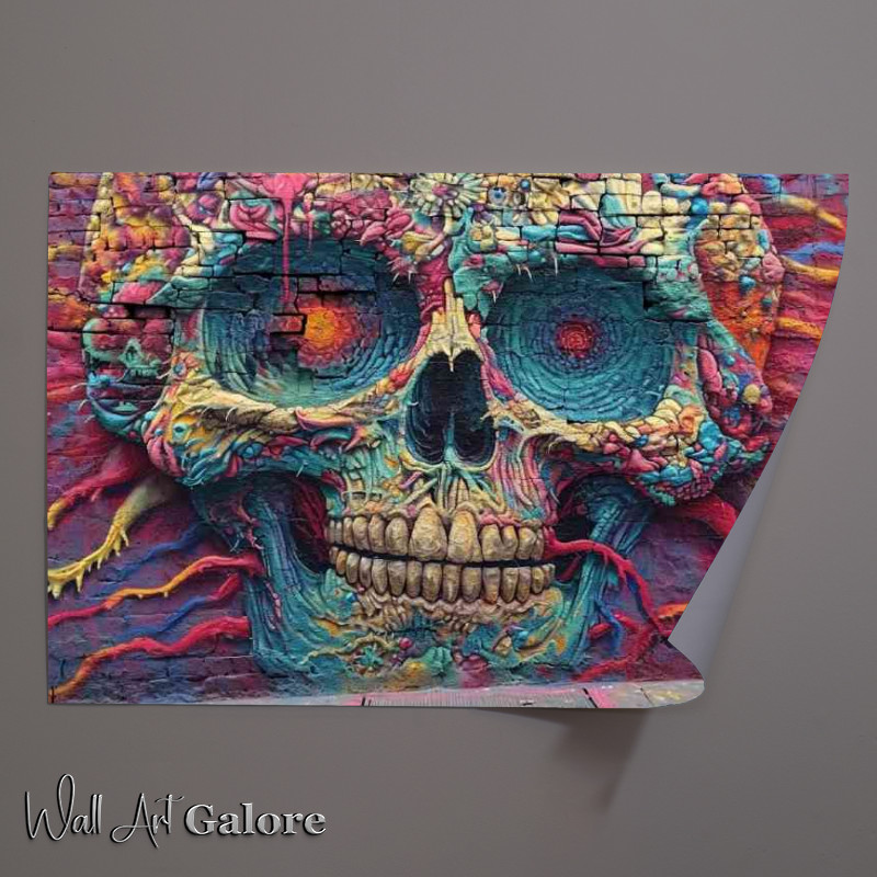 Buy Unframed Poster : (psychedelic life skull art)