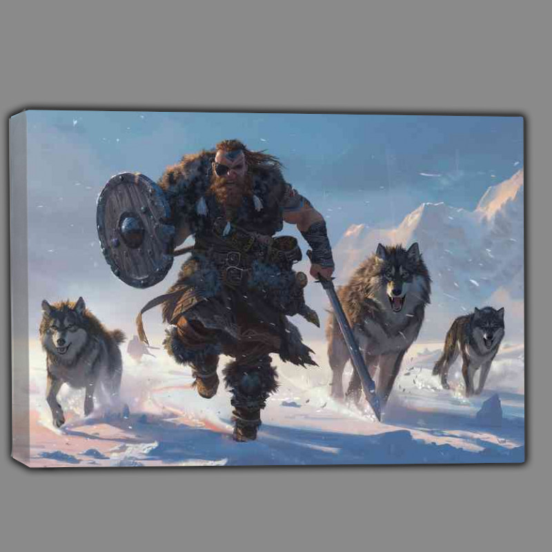 Buy Canvas : (Giant Viking with an eyepatch and sword in one hand)
