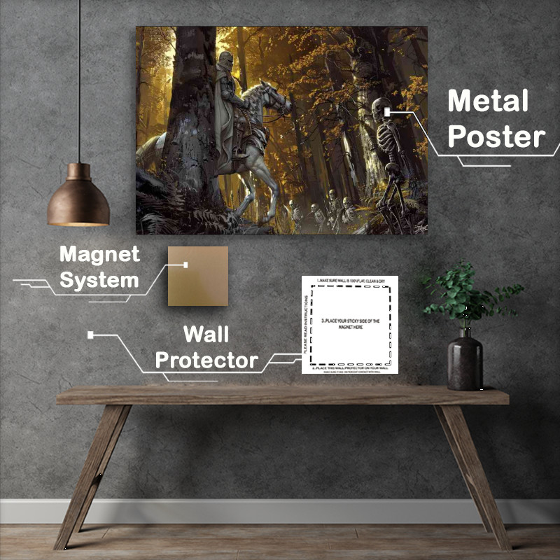 Buy Metal Poster : (Knight in shining armor rides on the back)