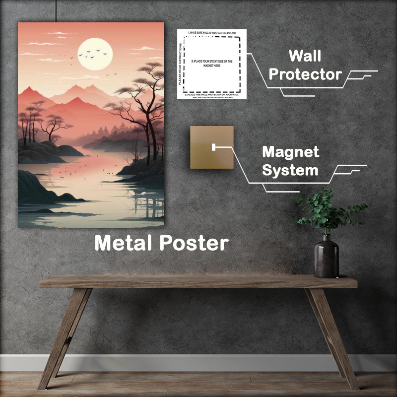 Buy Metal Poster : (Blooming Horizons Mountains)