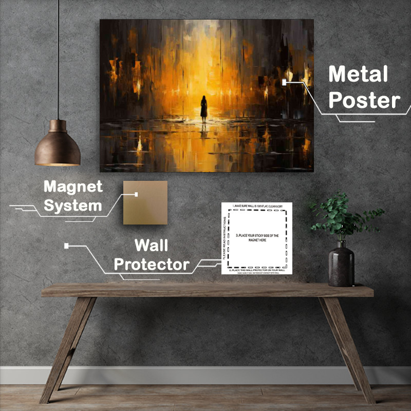 Buy Metal Poster : (Abstract wall painted lady)