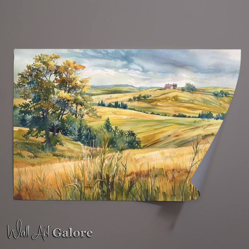 Buy Unframed Poster : (Countryside landscape with rolling hills)