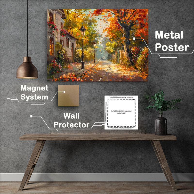 Buy Metal Poster : (Old street with trees)