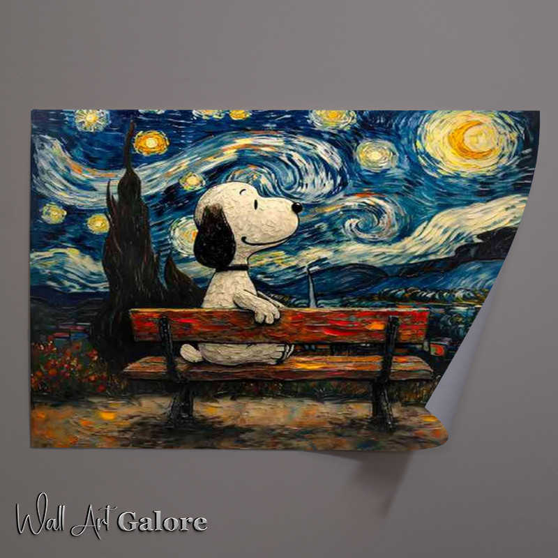 Buy Unframed Poster : (Painted style of a Beagle on a park bench)
