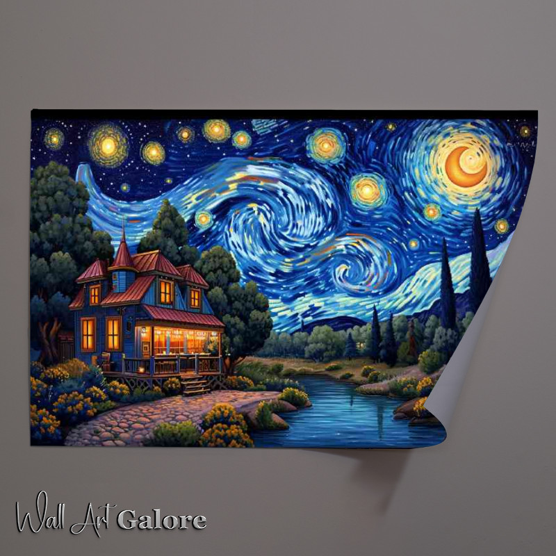 Buy Unframed Poster : (Painted style of starry night)