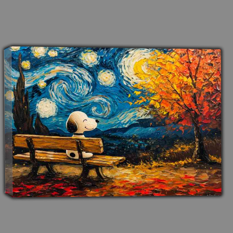 Buy Canvas : (Painted style winter A Beagle in the park)