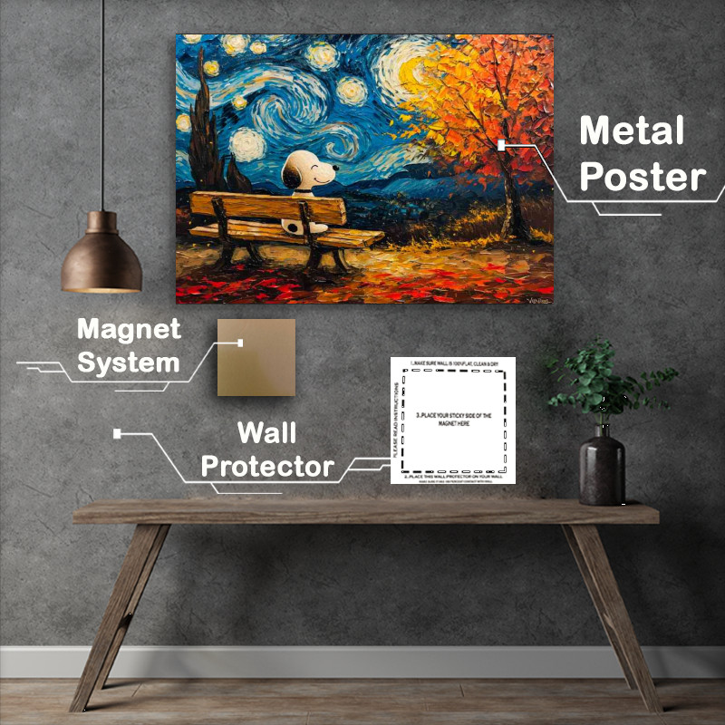 Buy Metal Poster : (Painted style winter A Beagle in the park)
