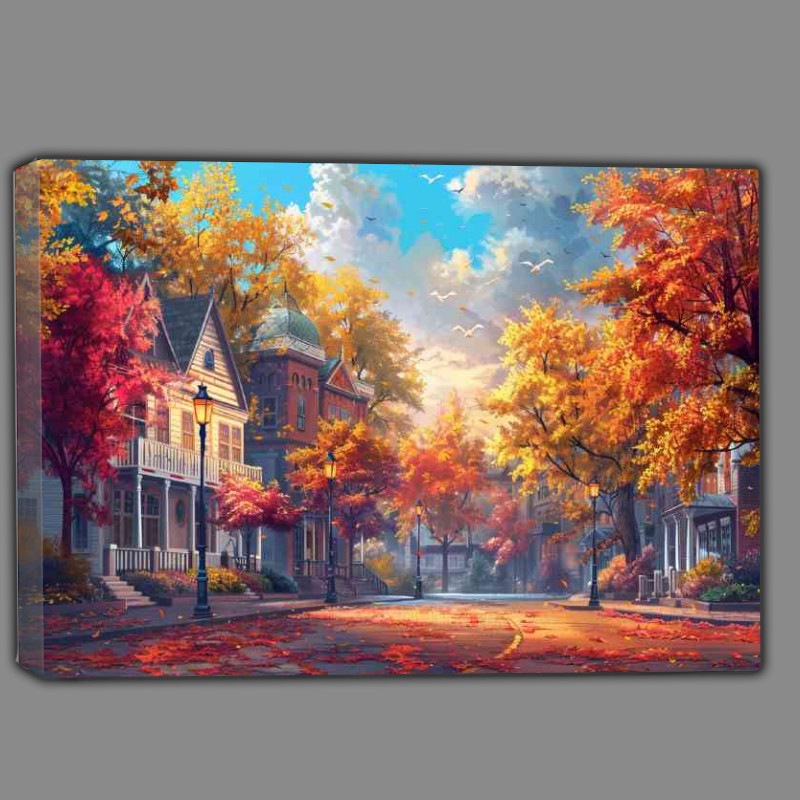 Buy Canvas : (beautiful street autumn scene)