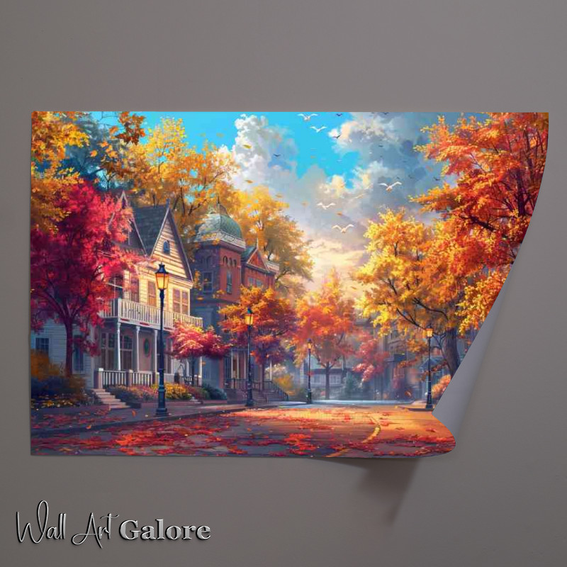 Buy Unframed Poster : (beautiful street autumn scene)