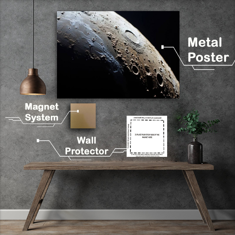 Buy Metal Poster : (Darkside of the moon with crators)