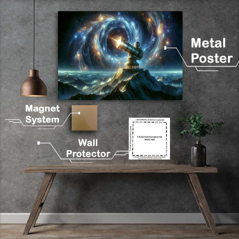Buy Metal Poster : (Ethereal astronomical observatory constructed)