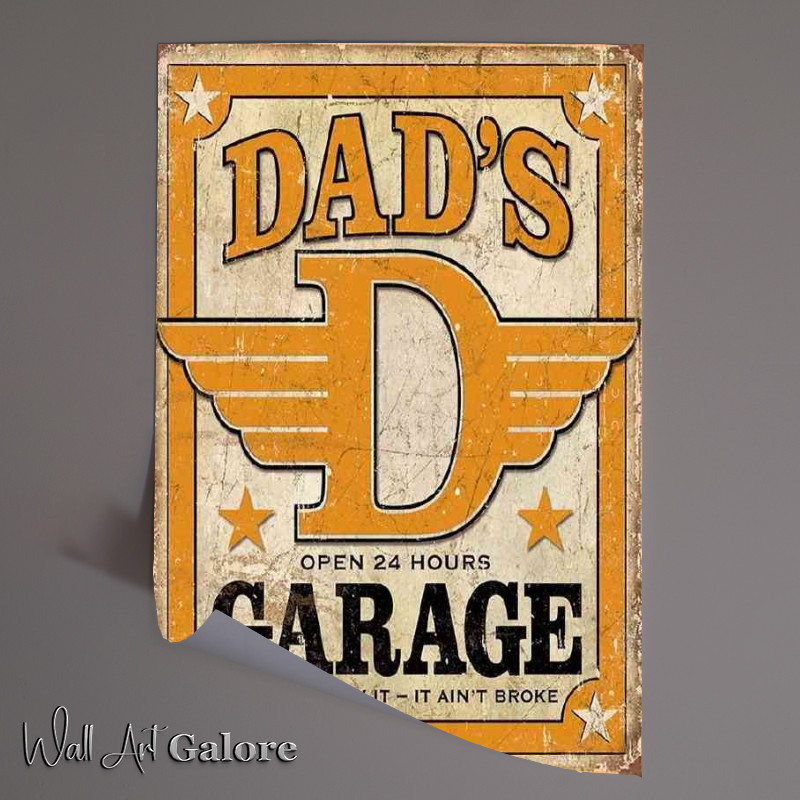 Buy Unframed Poster : (Dads Garage open all hours)