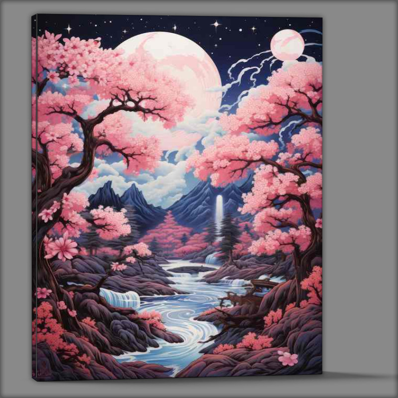 Buy Canvas : (Cherry Blossom Canopy Mountain Treks in Japan)