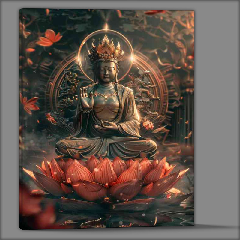 Buy Canvas : (Buddha in a lotus sitting)