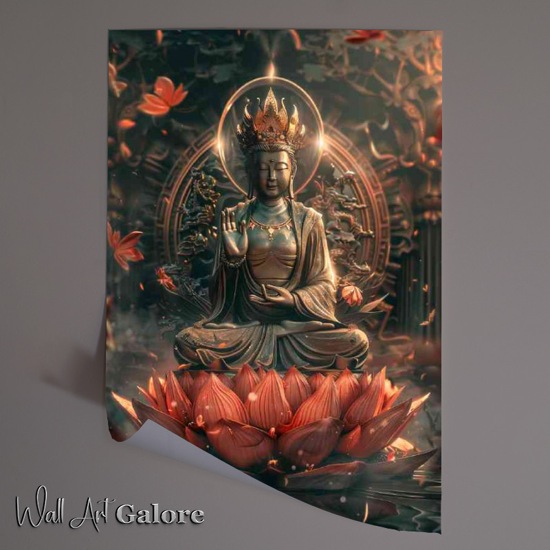 Buy Unframed Poster : (Buddha in a lotus sitting)