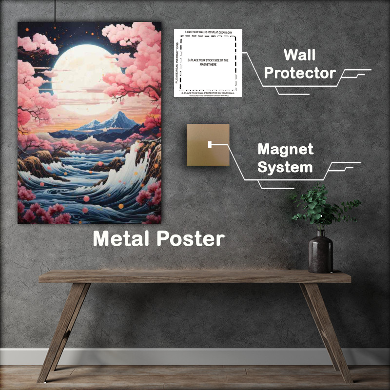 Buy Metal Poster : (Cherry Blossom Trails Mountains and Waterways of Japan)