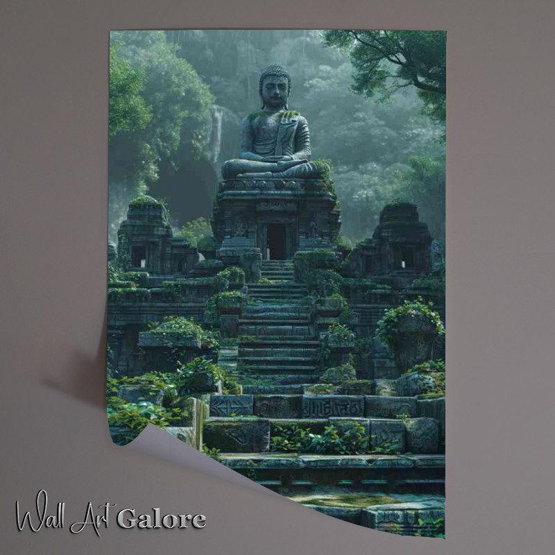 Buy Unframed Poster : (Buddha on a temple in the jungle)