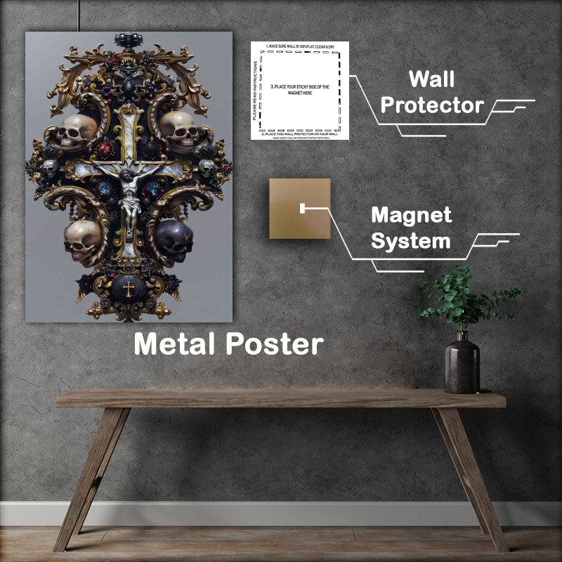 Buy Metal Poster : (Large talisman with crusifix)