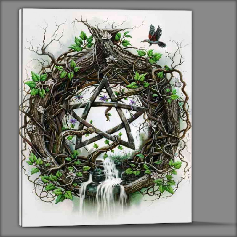 Buy Canvas : (Wiccan Pentacle with vines)