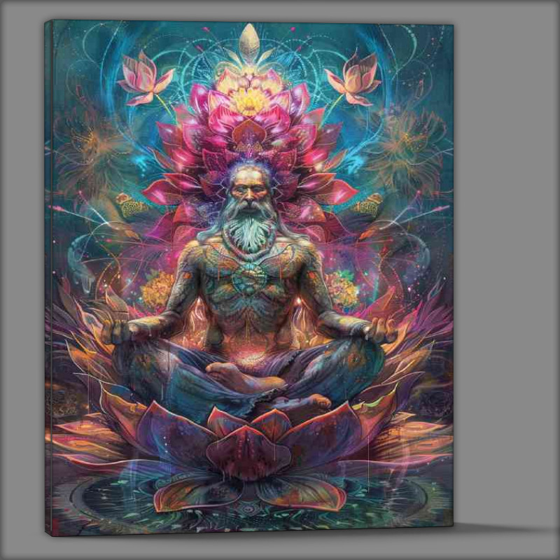 Buy Canvas : (Ancient man in lotus position)
