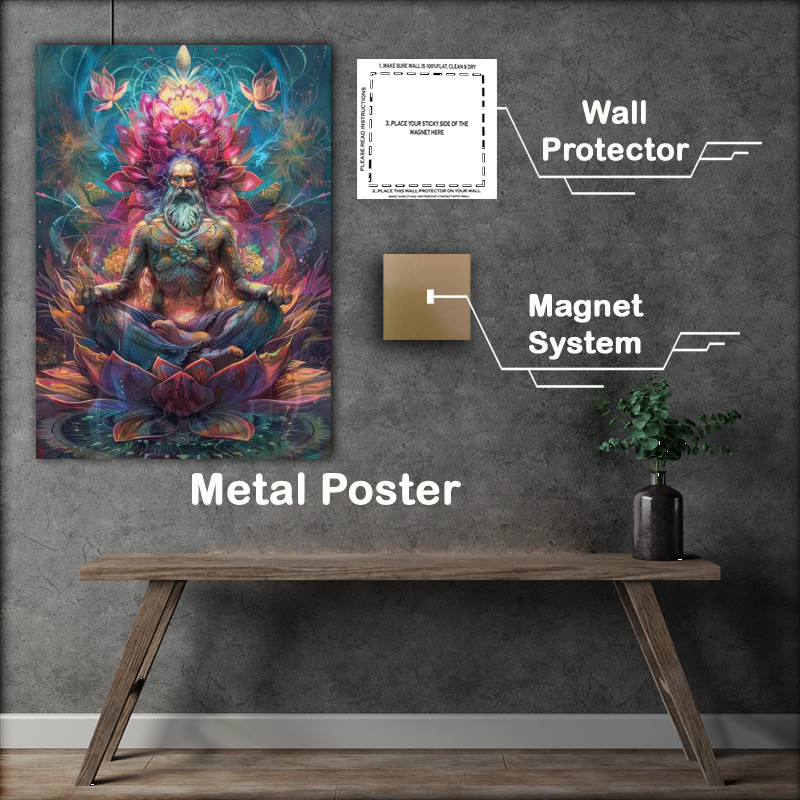 Buy Metal Poster : (Ancient man in lotus position)
