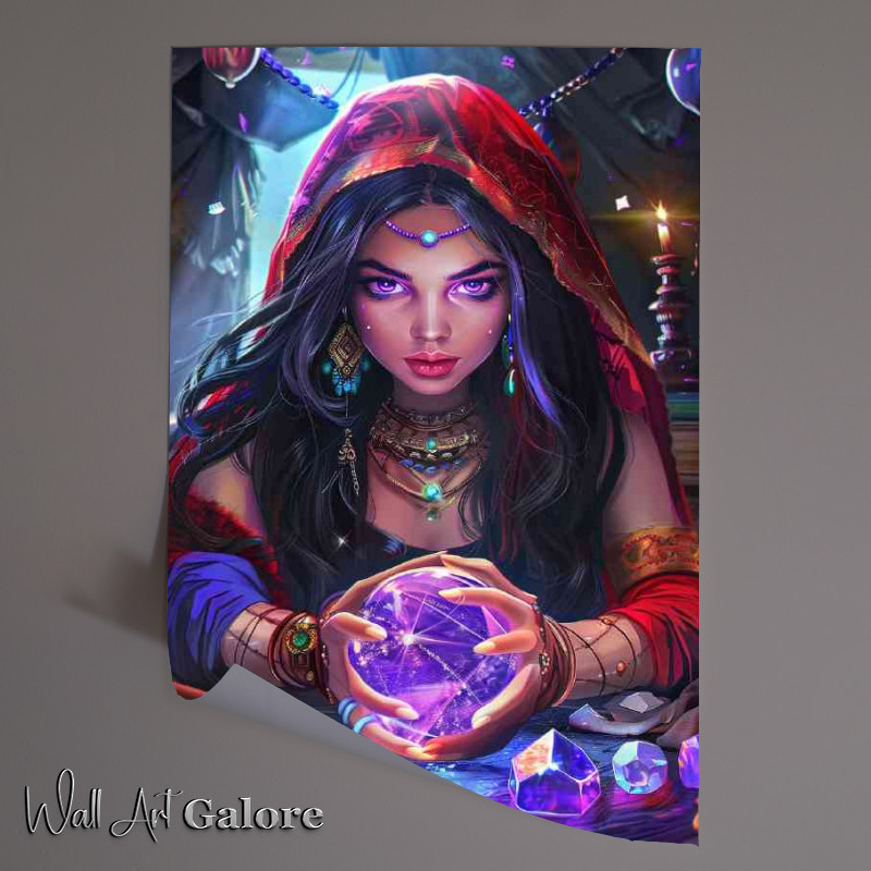 Buy Unframed Poster : (Beautiful fortune teller with long black hair)