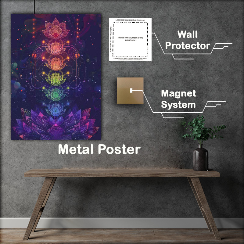 Buy Metal Poster : (Chakras and the lotus flower)