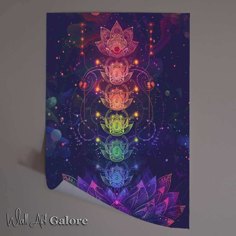 Buy Unframed Poster : (Chakras and the lotus flower)